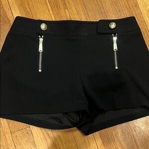 Express Black High Waist Shorts with Gold Details